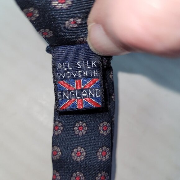 Briar Bow Tie Mens Necktie Bowtie Blue Foulard Paisley Silk Woven In England - Picture 6 of 7
